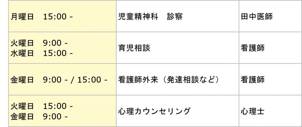 第2棟　こころの問題や発達相談・育児相談